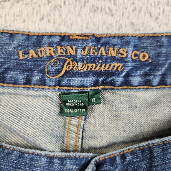 Ralph Lauren Jeans Co Premium Women's 12 Curvy Bootcut Blue Denim Pants - Picture 8 of 9